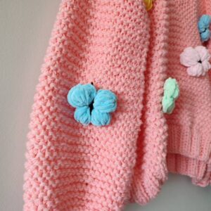 iAdorer Butterfly Hand Knit Sweater in Coral Pink (photo 4)