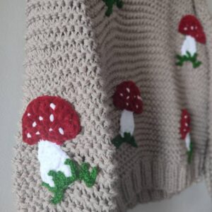 iAdorer Mushroom Hand Knit Oversized Sweater in Beige (photo 4)